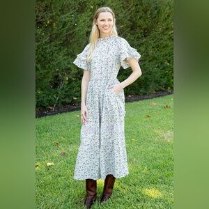 MARGARITA MERCANTILE Delmi Deshilado Maxi Dress Ditsy Floral Liberty M (EUC)